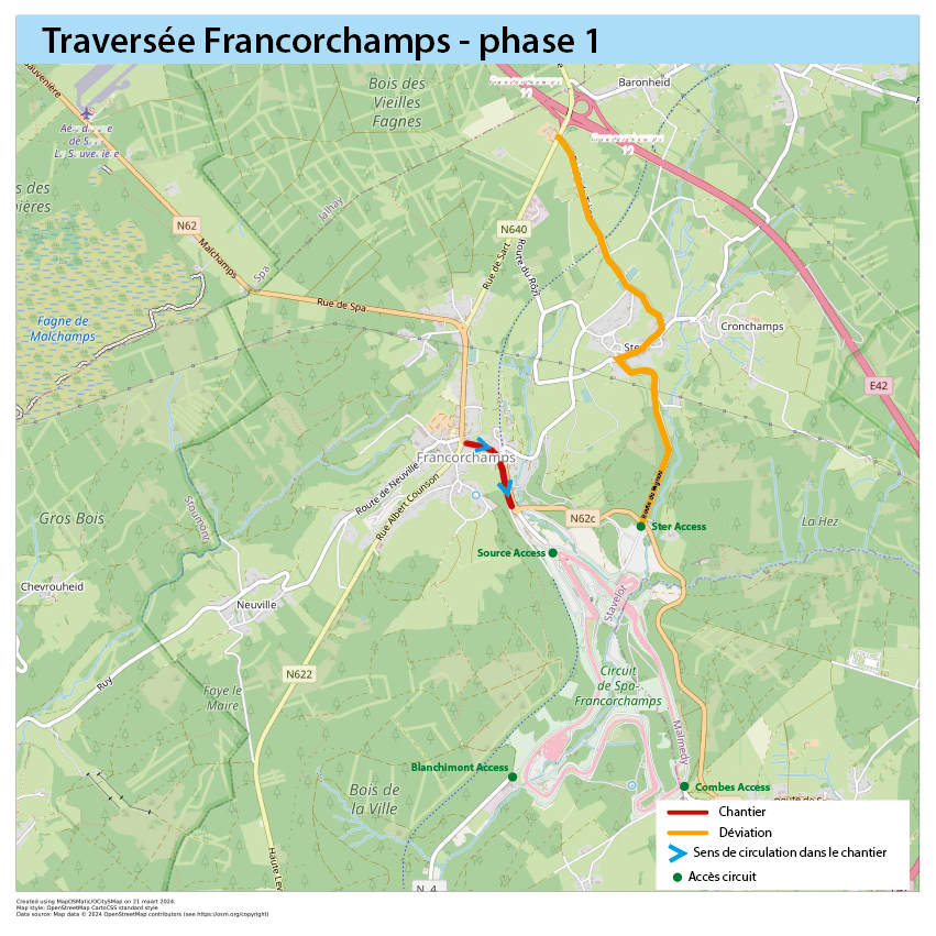 La réhabilitation de la traversée de Francorchamps se déroule selon le calendrier prévu